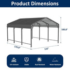Metal Carport 10x15 FT with Enhanced Base and Durability