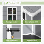 6x4.5 Ft Resin Garden Shed with Lockable Doors and Flooring
