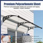 Polycarbonate Window Awning Canopy with Gutter Protection