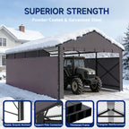Heavy Duty Metal Carport 22x11 FT with Oxford Cloth Enclosure