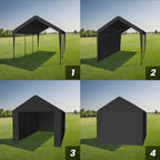 10x20 Heavy Duty Carport Garage with Removable Sidewalls