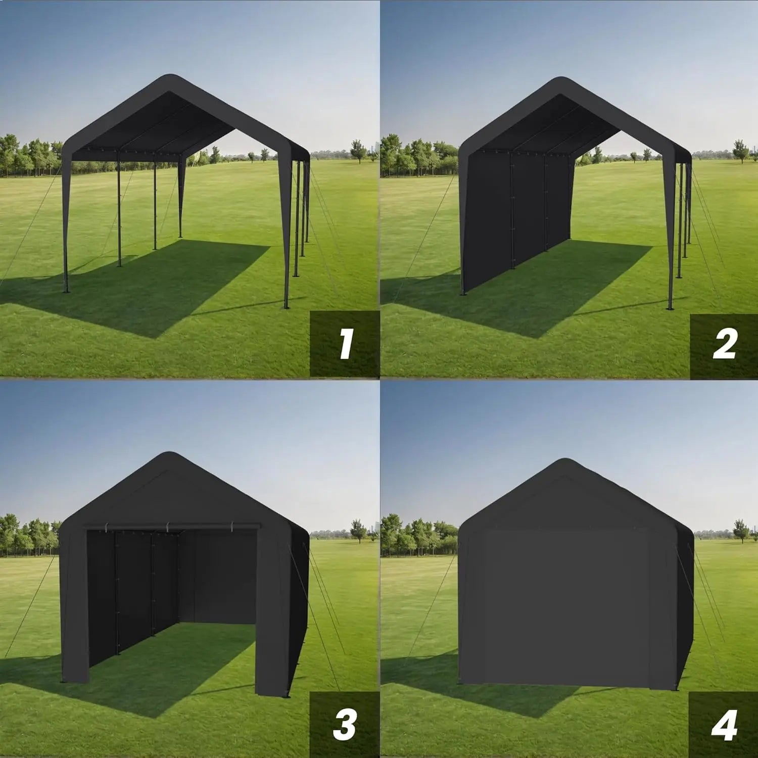 10x20 Heavy Duty Carport Garage with Removable Sidewalls