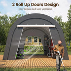 12 Feet X 25 Feet Heavy-duty Carport with Roll-up Doors