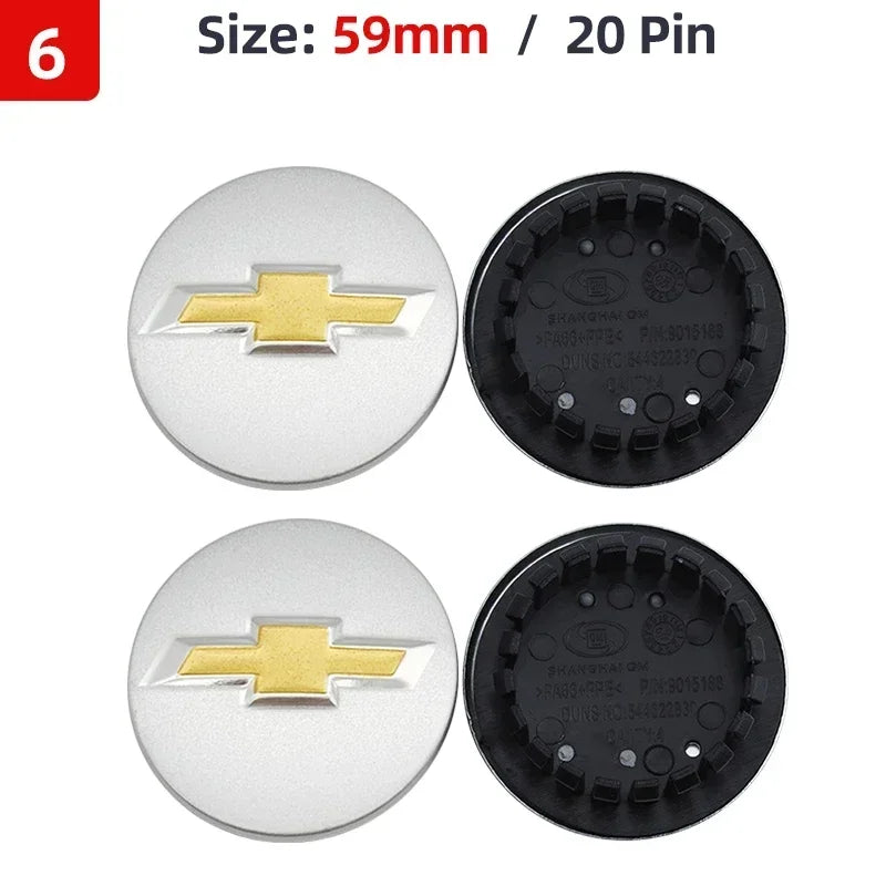 4pcs 53mm 58mm 59mm 64mm Car Wheel Center Hub Caps Cover for Chevrolet Lacetti Aveo Cobalt Malibu Trax Camaro Sail Captiva Spark