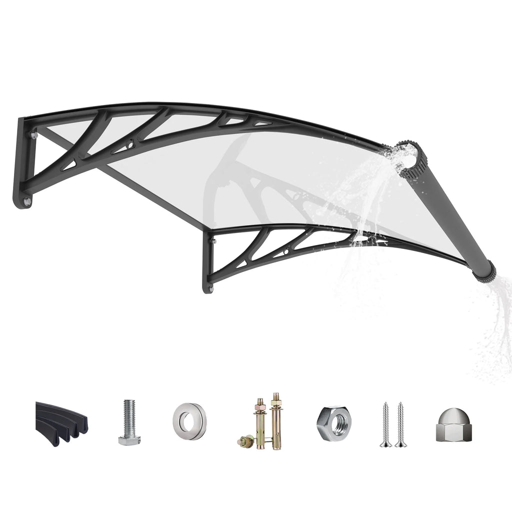 Polycarbonate Window Awning Canopy with Gutter Protection