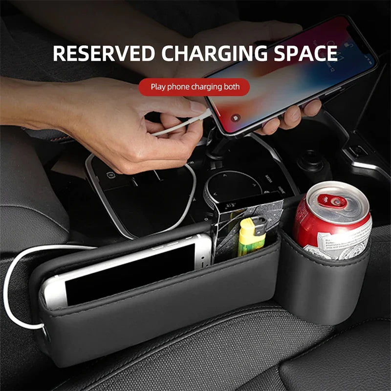 Leather Car Seat Gap Storage Box for BMW Models