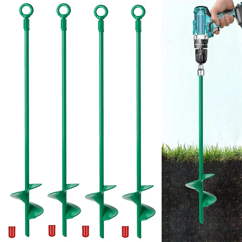 Helix Earth Ground Anchor Kit 18in Steel Shed Anchors Green