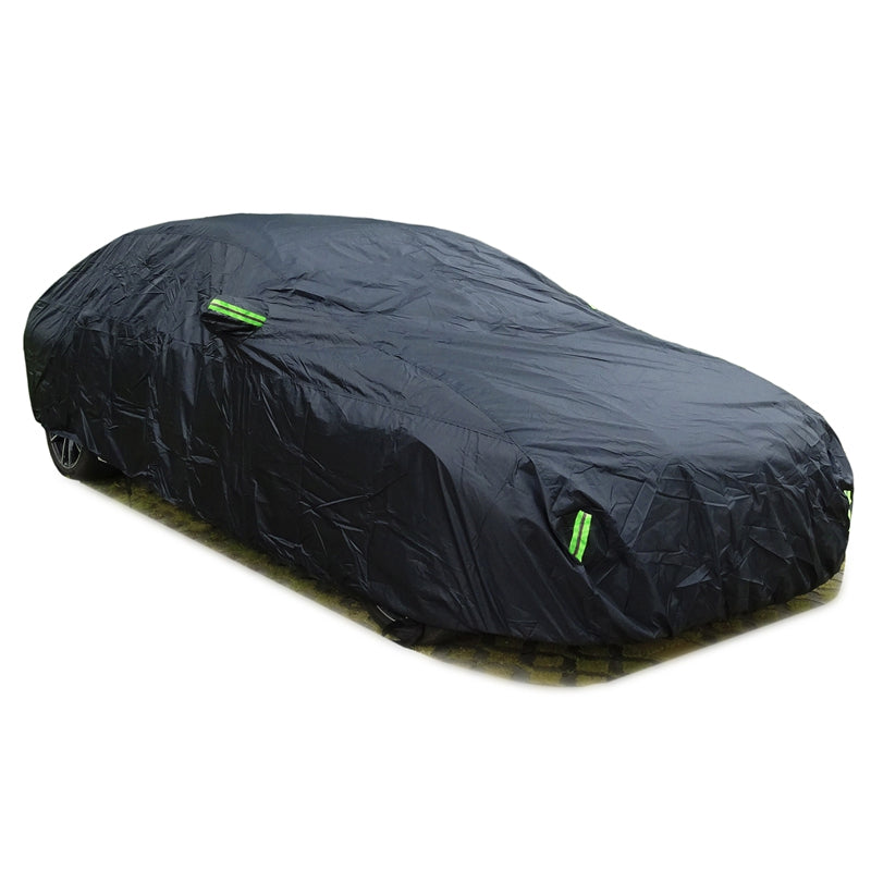 Black Car Cover Full Exterior Dustproof Protection with Reflective Strips