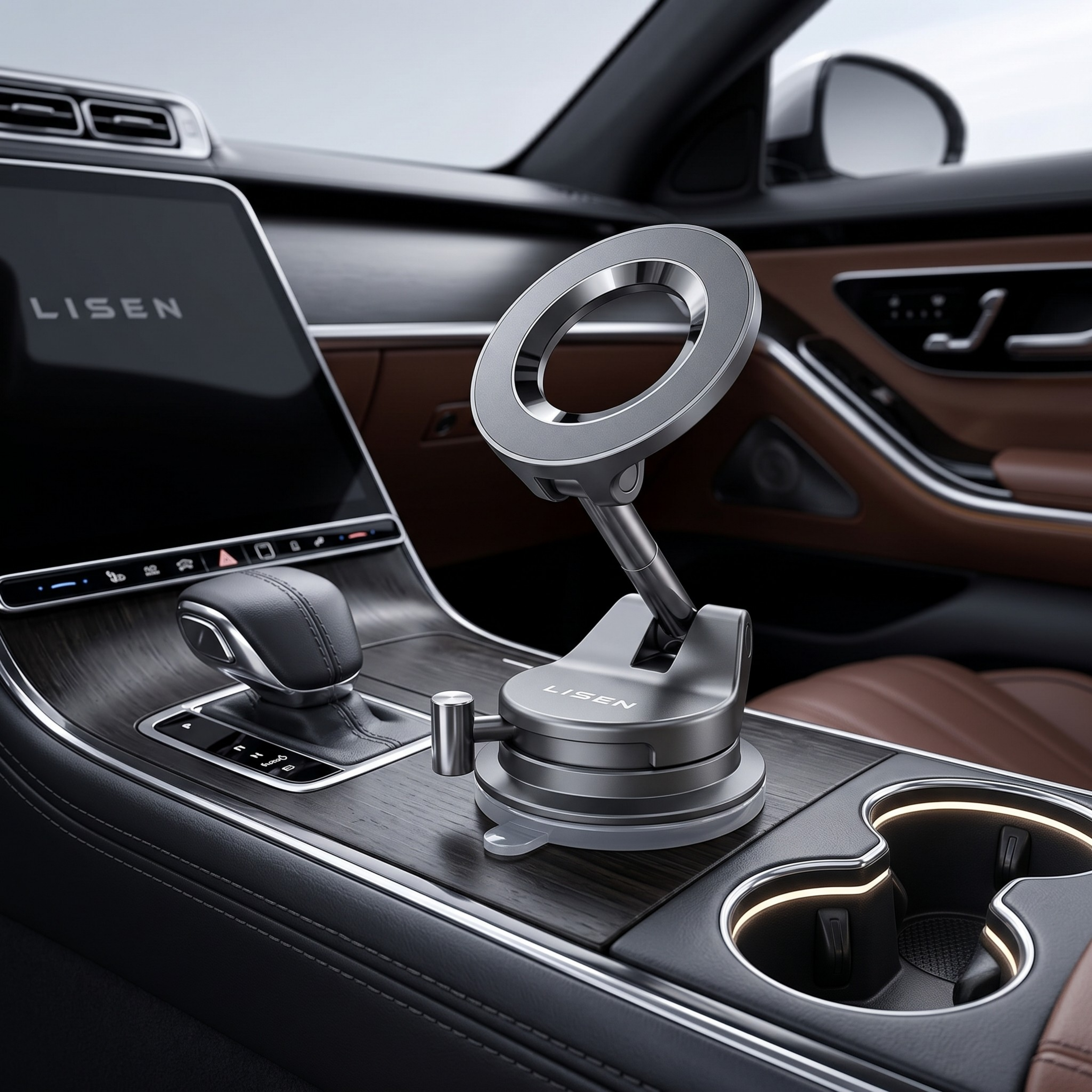 360° Adjustable Vacuum Magnetic Car Phone Holder